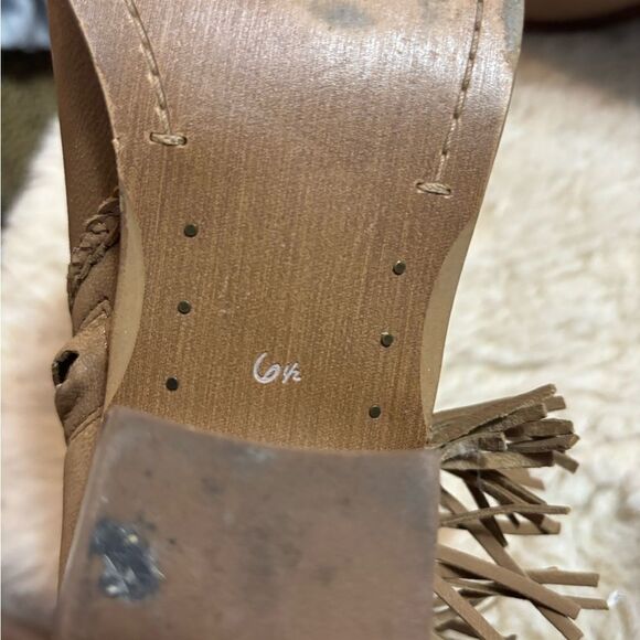 Sam Edelman Brown Suede Ankle Boots with Tassel Zipper Pull size 6.5 - Picture 6 of 8